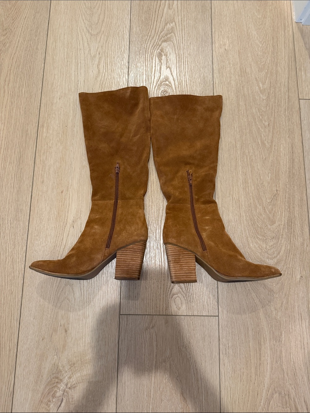 Steve Madden Women's Tall Suede 8.5 Mid-High Heel Boots - Tan